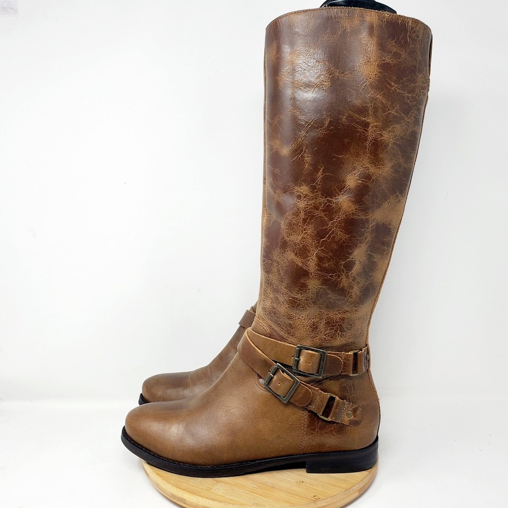 Matisse Coconuts Boots‎ Womens 8.5 Britain Brown Leather Riding Belted Shoes